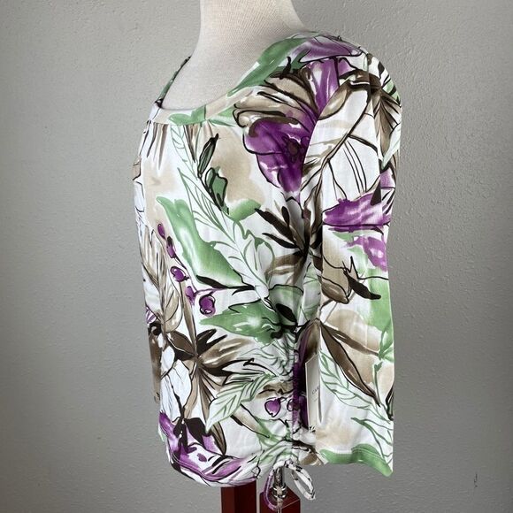 NWT Caribbean Joe Short Sleeve Top Size Petite L - Picture 3 of 7